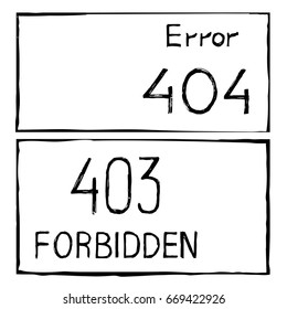 Drawn vector sketch  sett background 404 and 403 connection error. svg