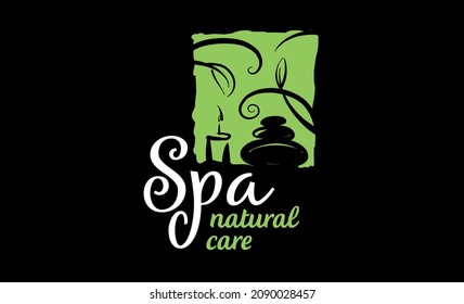 Drawn vector SPA logo on a black background