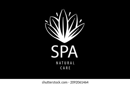Logo de SPA vector dibujado en un fondo negro