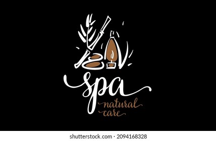 Drawn vector SPA logo on a black background