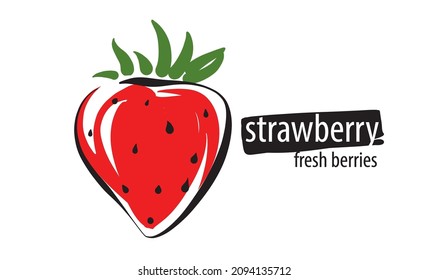 Drawn vector strawberry on a white background