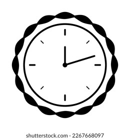 Reloj de pared dibujado sobre fondo blanco