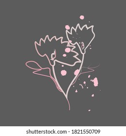 drawn with a watercolor brush. vector illustration.