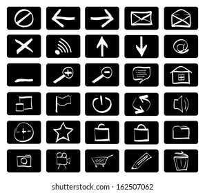Drawn web Icon set. Easy To Edit Vector Image.  Content Management System Web Icons 