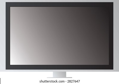 Una pantalla grande dibujada de televisión lcd en blanco y negro