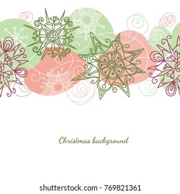 Drawn winter seamless background, Christmas banner
