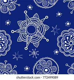 Drawn winter seamless background, Christmas banner
