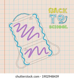 Draws Back to school in green Backgorund animated icon- Vector