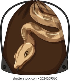 Drawstring backpack with snake pattern illustration