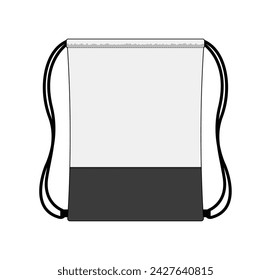 Drawstring bag, backpack vector template illustration
