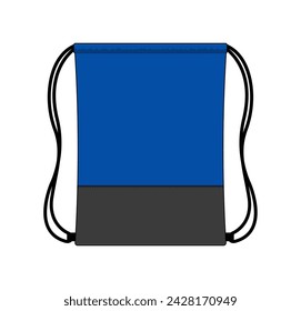 Drawstring bag, backpack vector template illustration