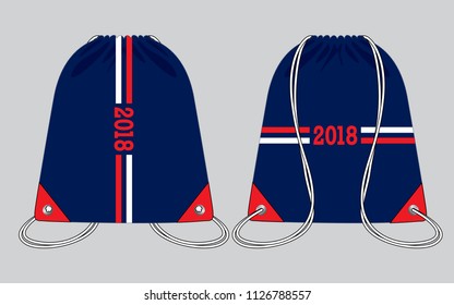 Drawstring bag design 
: Front and Back View