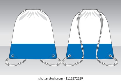 Drawstring Bag Design : White / Blue