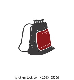 drawstring bag doodle icon vector hand drawing 