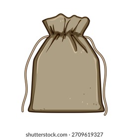 Drawstring Sack-Illustration, die Konzepte von Lagerung, Lieferung und einem versteckten Schatz darstellt, nützlich zum Speichern, Überraschen und Schützen geheimer Inhalte