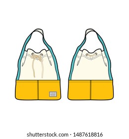 Drawstring tote bag - vector