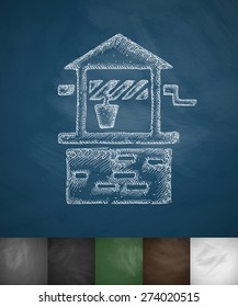 draw-well icon. Hand drawn vector illustration. Chalkboard Design