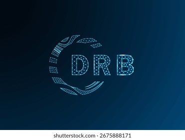 Diseño de Vector de logotipo de letra de polietileno baja DRB. Diseño de logotipo de poliéster inferior DRB. Diseño único del logotipo de baja poli de DRB.