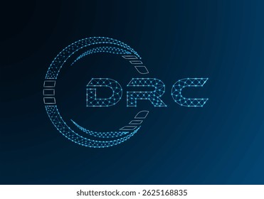 DRC Low-Poly-Buchstaben-Logo, Vektordesign. Design des unteren Poly-Logos in der DRC. 