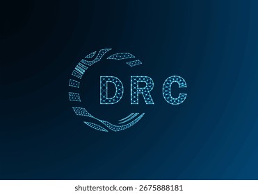 Diseño de Vector de logotipo de letra poli baja DRC. Diseño de logotipo de polietileno inferior de DRC. Diseño único del logotipo de baja poli de DRC.