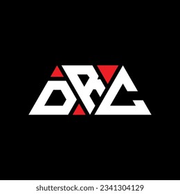 DRC triangle letter logo design with triangle shape. DRC triangle logo design monogram. DRC triangle vector logo template with red color. DRC triangular logo Simple, Elegant, and Luxurious design.