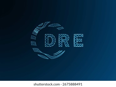 Diseño de Vector de logotipo de letra de polietileno baja DRE. Diseño de logotipo de poliéster inferior DRE. Diseño único del logotipo de baja poli de DRE.