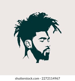 dread hair man face silhouette