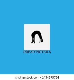 dread pigtails icon sign signifier vector
