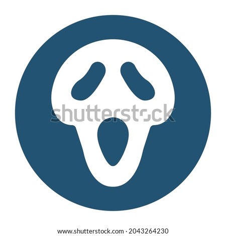 Dreadful white glyph with color background vector icon which can easily modify or edit 
