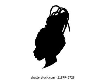 Dreadlock, Black woman face icon 