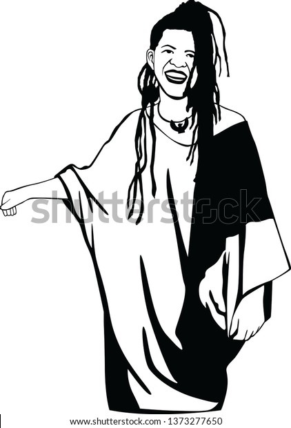 Dreadlock Girl Vector Black Stock Vector Royalty Free