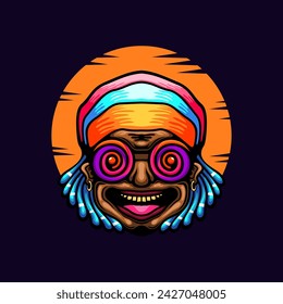 dreadlocks cabeza camiseta diseño vector