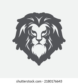 Dreadlocks Lion head silhouette design background. Vector illustration EPS.8 EPS.10