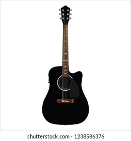 Dreadnought guitar in realistic style. Fine for guitar lessons posters, musical invitations, guitar festival banners.