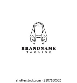 Dreads Logo Cartoon Template Icon Design Black Modern Isolated Vector Illustration