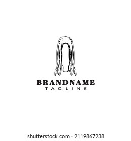 Dreads Logo Cartoon Template Icon Design Black Modern Isolated Vector Illustration