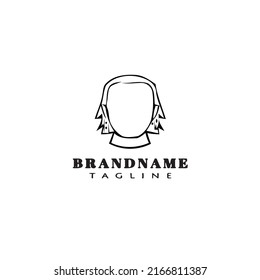 Dreads Logo Cartoon Template Icon Design Black Modern Isolated Vector Illustration