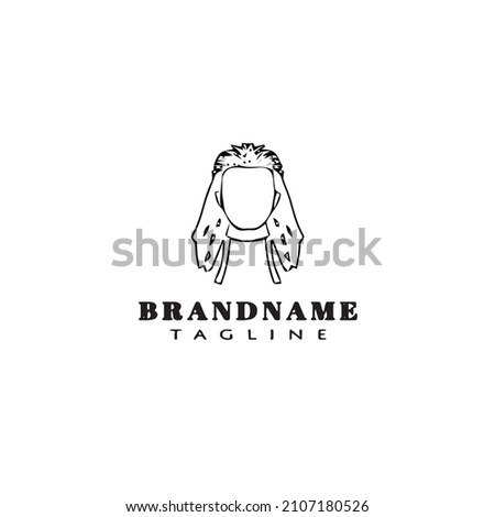 dreads logo cartoon template icon design black modern isolated vector illustration