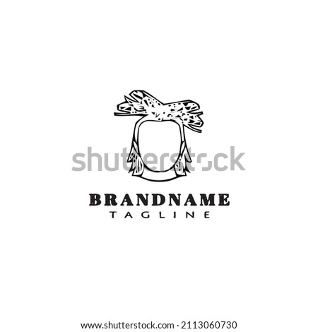 dreads logo cartoon template icon design black modern isolated vector illustration