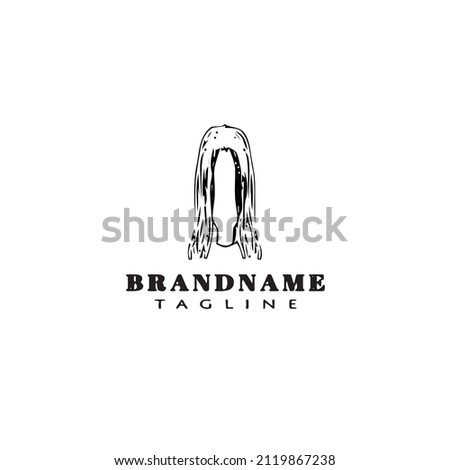 dreads logo cartoon template icon design black modern isolated vector illustration