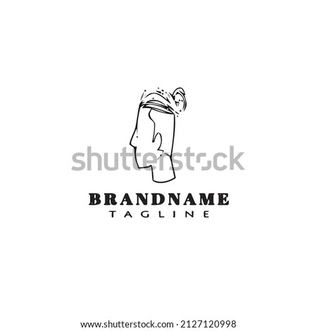 dreads logo cartoon template icon design black modern isolated vector illustration