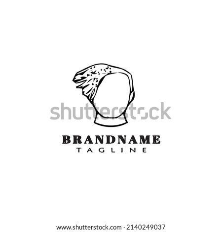 dreads logo cartoon template icon design black modern isolated vector illustration