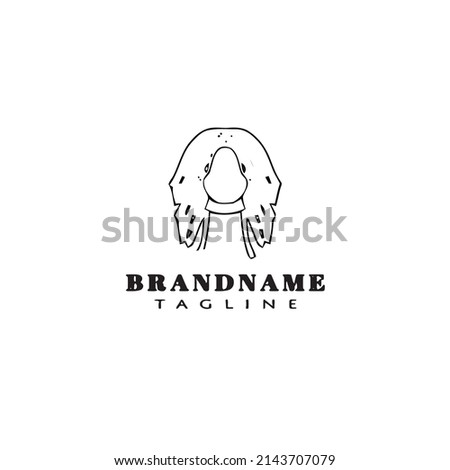 dreads logo cartoon template icon, design black modern isolated vector illustration