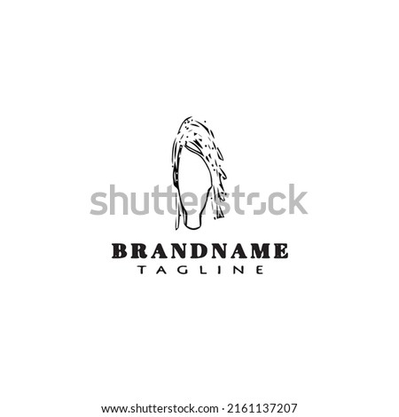dreads logo cartoon template icon design black modern isolated vector illustration