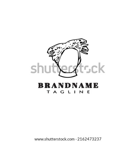 dreads logo cartoon template icon design black modern isolated vector illustration