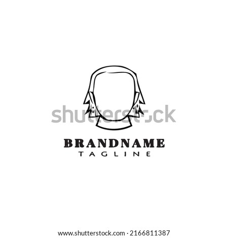 dreads logo cartoon template icon design black modern isolated vector illustration