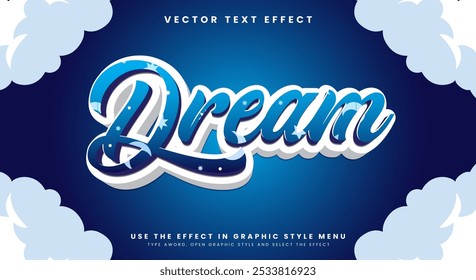 Dream 3d editable text effect Template with Cloud Style