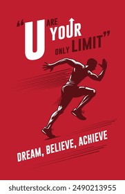 Dream Believe Achieve. Inspirational Quotes Poster, Wall Decal,  Office Branding. Motivation, Skills, Development, Success, Growth, Brainstorm