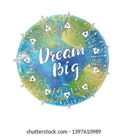 Dream Bid around the world illustration and lettering