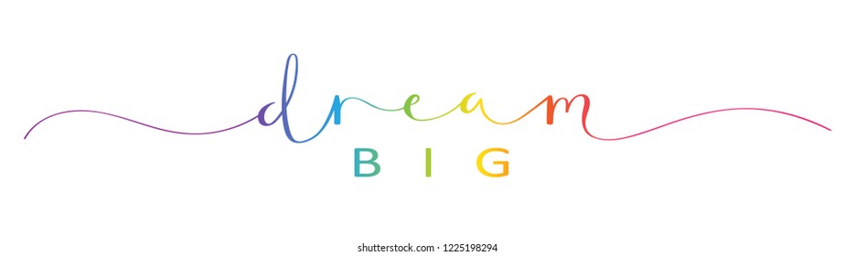 DREAM BIG brush calligraphy banner